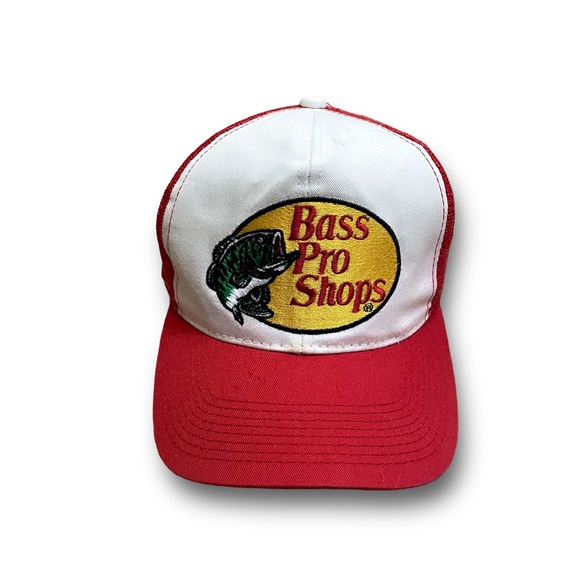 Bass Pro Shops Other - Vintage Y2K Bass Pro Shops Adjustable Snapback Trucker Hat Red White